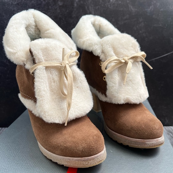Prada Booties Shearling Booties Size 38 Calzature Donna - Picture 2 of 16
